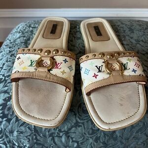 Louis Vuitton Slip on Sandals White Monogram